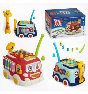 Розвивальний Бус 28140 (48шт) "WToys" українською мовою світло казки пісні рухливі шестерні магнітна