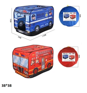 Намет дитячий 1223/1224 (30шт) поліцейська/пожежна машина 2 види 70*70*110 см у сумці 38*38 см