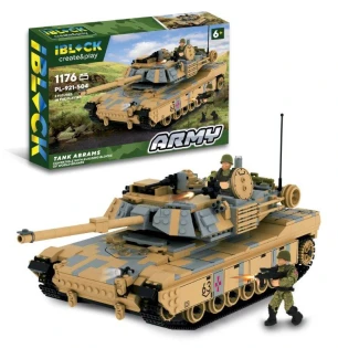 Конструктор IBLOCK PL-921-504 (6шт) Армія M1 Abrams 1176 деталей 2 фігурки у коробці 63,5*43*9 см