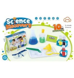 Набір хіміка 304 B (24шт) 12 елементів мірна склянка лійка піпетка лупа пінцет 4 колби підставки оку