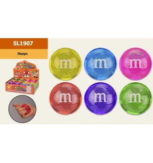 Лизун слайм Slime SL1907 (480шт) M&M 6 видів ароматизований 6*6*3.5 см 24 шт у боксі 26*20*7.5 см