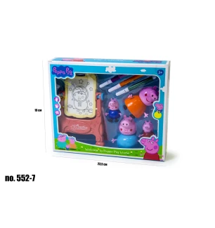Герої Peppa Pig PP "Свинка Пепа" 552-7 (72шт/2) 4 шт дошка та фломастери у наборі у коробці 19*23,5*
