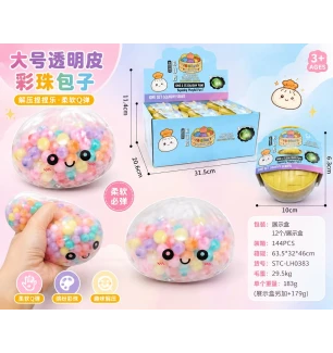 Іграшка антистрес-сквіш 8,5 см 120726 (288шт/2) "Squeezy Dumplings" кольорові кульки м'який пельмень