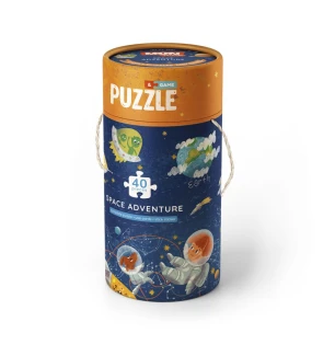 Пазли-гра дитячі Mon Puzzle 200112 (12шт) "Космічна пригода" 40 пазлів та завдання у тубусі 13*13