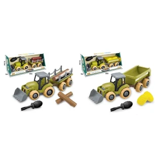 Транспорт-конструктор 8801/8803 (72шт/2) 2 види причеп викрутка у коробці  