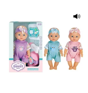 Пупс дитячий 28 см 881 B-6 (24шт/2) 3 види висота 28 см аксесуари знімний одяг ходить на горщик музи
