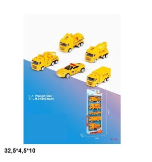 Набір модельок 5 шт 1210-N32 (60шт/2) будівельна техніка металева інерційна у коробці 32,5*4,5*10 см