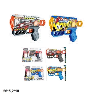 Бластер дитячий пістолет 308C-1C/1D (96шт/2) з м'якими патронами 2 види у коробці 26*5,2*18 см