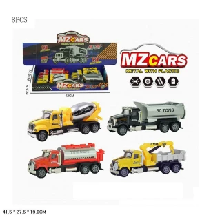 Будівельна техніка інерційна 92129-1 (128шт/2) металева 4 види 8 шт у коробці 42*8,3*27,5 см