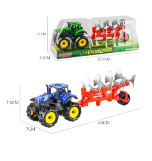 Трактор з причепом інерційний 9870-5A (144шт/2) 2 види під слюдою 27,6*8,2*11 см