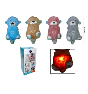 Нічник видра 1698906680 (24шт/2) м'який батарейковий музичний світиться у коробці 30 см