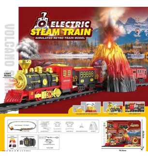 Поїзд акумуляторний залізниця 699-51 A (8шт) 20 елементів локомотив 3 вагони 3.7 V підсвічування пар