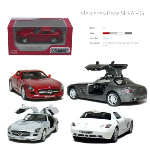 Модель машини KINSMART KT5349W (96шт/4) MERCEDES-BENZ SLS AMG металева інерційна відкриваються двері