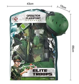 Військовий набір M 012 A (12шт) 12 елементів каска автомат пістолет граната у пакеті  