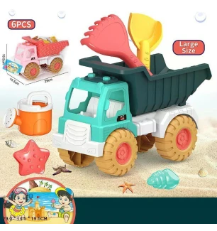 Пісочний набір 733-373 (36шт/2) 2 кольори 6 елементів розмір самоскида 29х14х19 см у сітц