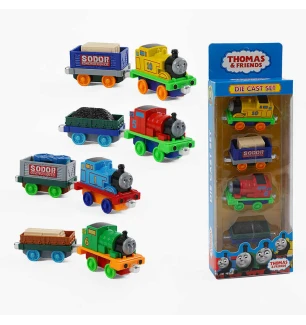 Набір потягів 899-8 (96шт/2) 2 види металопластик магнітне з'єднання вагончиків 2 локомотиви 2 вагон