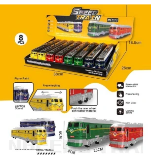 Потяг 731-8 A (96шт) розмір 23х4х6 см інерційний механізм звуки підсвічування відчиняється вікно у к