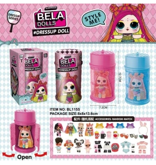 Лялька L.O.L. LOL Bela Dolls BL1155 (144шт/2) має кольорове волосся, капсула 13,5 см у виді лака для