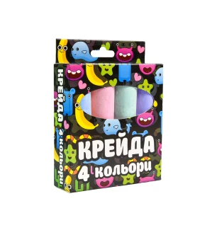 Крейда Велика кругла 50115 (43шт) 4 штук Strateg різнокольорова у коробці 13,5*9,7*2,1 см
