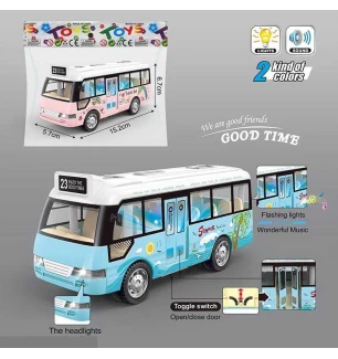 Автобус інерційний 7723 (110шт) 2 кольори звук підсвічування у пакеті