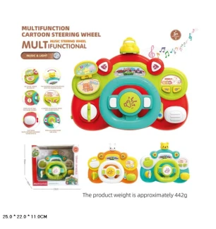 Кермо дитяче 899-180 (36шт/2) батарейкове музичне світиться 3 види у коробці 25*11*22 см