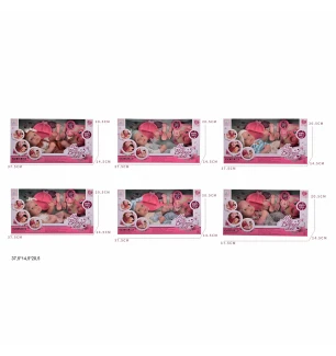 Пупс 30 см 91009A/B/C/D/E/F (24шт/2) з аксесуарами 6 видів у коробці 37,5*14,5*20,5 см