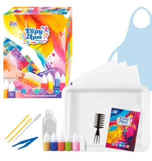 Ебру арт 62742 (12шт) "4FUN Game Club" 6 пігментів концентрат 50 мл акварельний папір інструменти у 