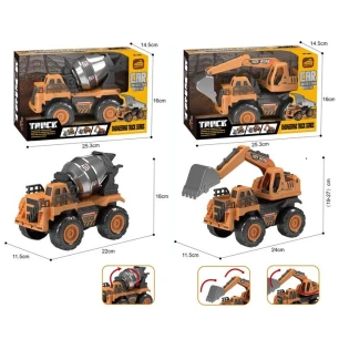 Будівельна техніка інерційна 210-26A/210-27A (72шт/2) екскаватор/бетонозмішувач 2 види у коробці 25,