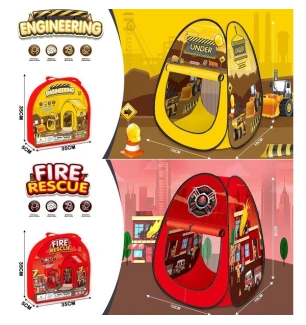 Намет дитячий 2052A-3/2038A-3 (48шт/2) будівельна/поліцейська станція 2 види у сумці 35*5*35 см