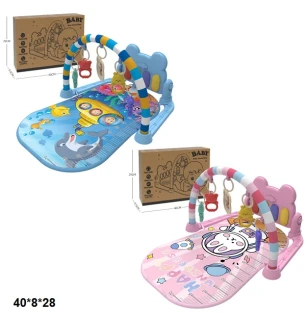 Килимок з брязкальцями та дугами 988-27/988-28 (24шт)  батарейковий музичний світиться 2 види у коро