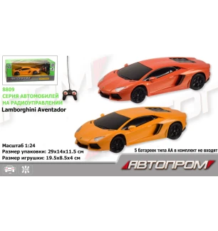 Машина батарейкова на р/к 8809 (27021) (24шт) "АВТОПРОМ" 1:24 R/C Lamborghini LP700 2 види у коробці