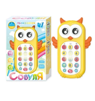 Телефон "Совуля" 40054 (60шт) "WToys" укр мовою звук підсвічування пісні загадки скоромовки дзвінок 
