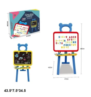 Дошка-мольберт 009-2168/2169 (8шт) магнітно-малювальна двохстороння 2 види у коробці 44,5*11*34,8 см