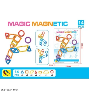 Конструктор магнітний MAGIC MAGNETIC JH8601-2 (240шт/2) 14 деталей на листі 28,5*0,5*20,5 см