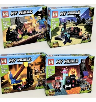 Конструктор Майнкрафт MY WORLD MINECRAFT MG1202 (160шт/2) 4 види 78-89 елементи у коробці