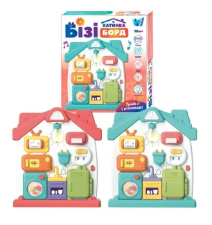 Бізіборд 68307 (24шт) "WToys" 2 кольори укр мовою 3 казки 3 пісні звуки підсвічування віршики пальчи