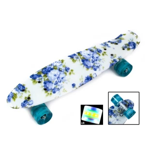 Пенніборд (Пенниборд) PENNY BOARD "BLUE ROSE" PR69 (8шт) PU колеса світяться, в пак.