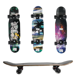 Скейт дерев'яний GSK-0019 (6шт) 79*20*9 см PU світяться колеса 3 види