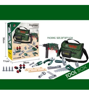 Набір інструментів G 238 (20шт/2) 27 елементів підсвічування дриль на батарейках сумка для інструмен