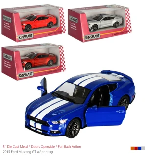 Модель машини KINSMART KT5386FW (96шт/4) FORD MUSTANG GT (2015) w/printing металева інерційна двері 