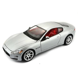 Автомодель металева 1:24 MASERATI GRANTOURISMO (2008) 18-22107 (6шт) BBURAGO сірий металік у коробці