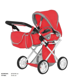 Коляска для ляльки CARRELLO UNICO 9346 RED (1шт) з сумкою металева у коробці 45*15*36,5 см