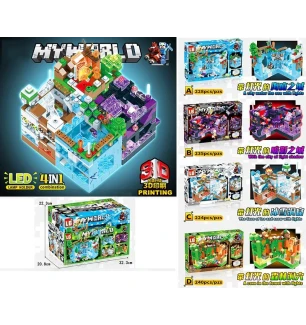 Конструктор Майнкрафт MY WORLD MINECRAFT LB639 (72шт/2) 4 види 224-240 елементів у коробці