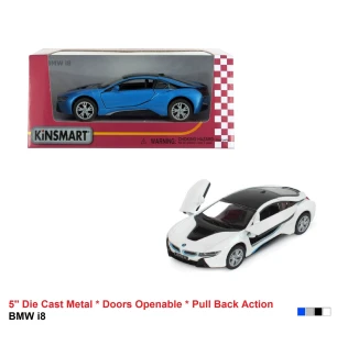 Модель машини KINSMART KT5379W (96шт/4) BMW i8 металева інерційна 4 види у коробці 16*8*7,5 см