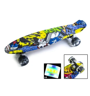 Пенніборд (Пенниборд) PENNY BOARD "COOL DRAFT" JOKER PR22 (8шт) PU колеса світяться, в пак. 57*15 см