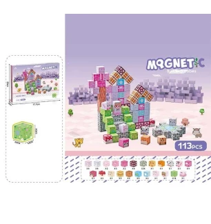 Магнітний конструктор CH 1332 (36шт) 113 деталей довжина ребра кубика 2 см у коробці