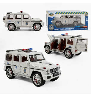 Машина металева 32968 (24шт/2) "Авто Експерт" "Поліція"  інерційна звук підсвічування відчиняються д