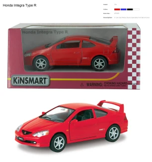 Модель машини KINSMART KT5053W (96шт/4) HONDA INTEGRA TYPE 4 види інерційна у коробці