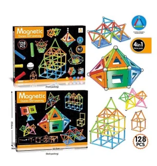 Конструктор магнітний AQ 2208 (36шт/2) 128 деталей 3 типи елементів у коробці