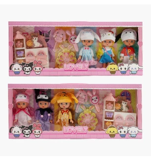 Набір ляльок XD 113 B (60шт/2) 2 види висота 17 см знімний одяг взуття аксесуари рухомі елементи у к